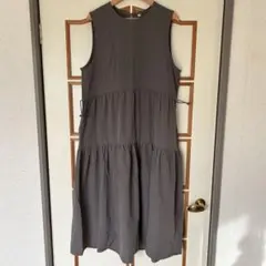 しまむら / グレー ノースリーブ ティアードワンピース