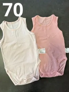 UNIQLOベビー エアリータンクトップロンパース肌着2枚セット70