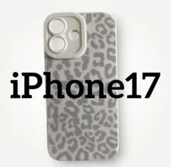iPhone17ケース ブラック レオパード柄　ヒョウ柄　スマホカバー　韓国