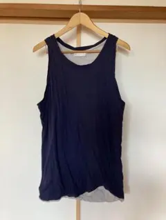 VIRUSタンクトップ美品サイズＬネイビー×グレー