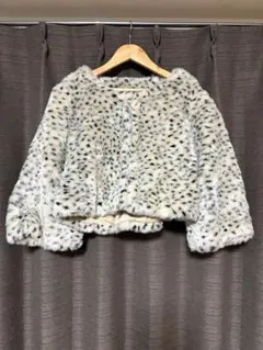 ファー ジャケット コート ぶち柄 クロップド丈 smacky glam