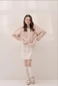 shell button loose knit cardiganのサムネイル