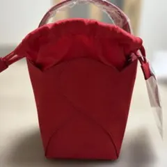 赤 スエード ハンドバッグ ショルダー付き