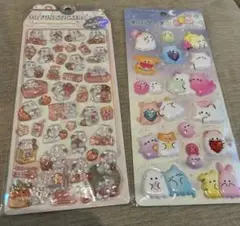 オバケーヌ　うさぎ　モチモチシール　ボンボンドロップシール　2シートセット