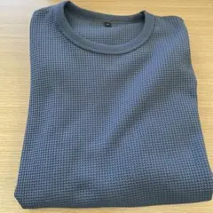 無印良品　ＵＶカット乾きやすいワッフルクルーネック長袖　スモーキーブルーのサムネイル