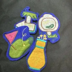 ゴルフテーマ刺繍ワッペン4点セット