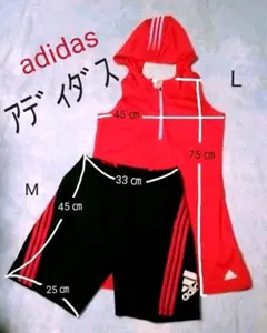 アディダス　トレーニングウェア　ノースリーブパーカー L　 水着パンツ M