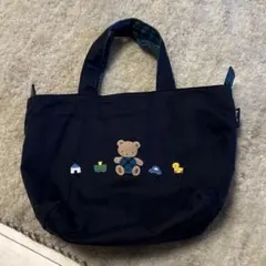 familiar ファミリア クマ刺繍 ネイビー トートバッグ マザーズバッグ