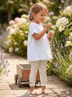 小花柄 フリル レギンスパンツ ナチュラル 女の子