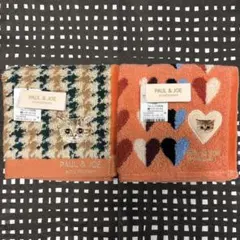 ポール&ジョー　タオルハンカチ２枚　　ねこ　ハート