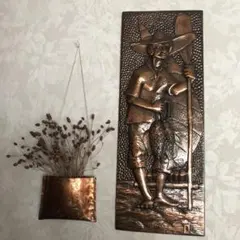 セット♡壁飾り&ドライフラワー入　アンティーク　パネル　イタリア