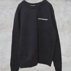 US古着✨希少【日本М相当】企業ロゴ　黒　ブラック　トレーナー　スウェット　春先