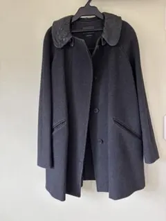 ISABEL MARANT ウール混コート 取り外し可能レザー襟付き