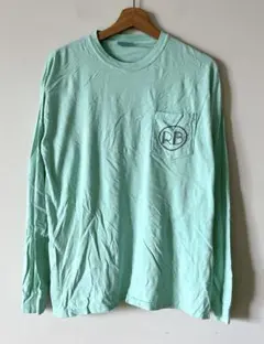 コンフォートカラーズ 長袖Tシャツ クルーネック プリント M 緑 綿 通学のサムネイル