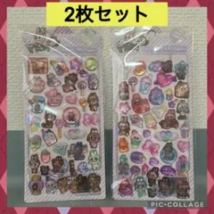 ① 2枚セット　ラブブ　ボンボンドロップシールLABUBU 立体　3D　ぷくぷく