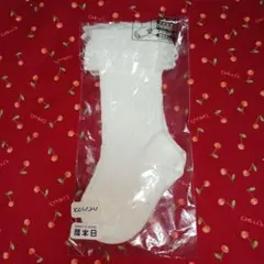 新品　MIKI HOUSEホワイト レース付き ベビー靴下　ハイソックス9~10