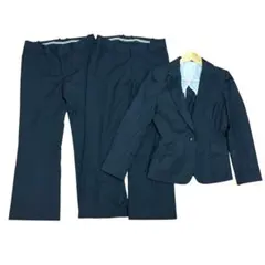 P.S.FA ブラック　ストライプ　パンツスーツセット　11号