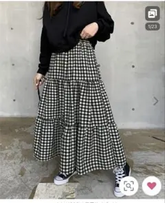 FREE STYLISTS ギンガムチェックティアードスカート