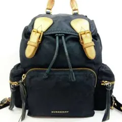 バーバリー リュックサック バックパック レザー×ナイロン A4可 黒