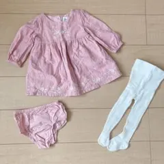 80✱ベビーギャップ 等　4点セット‼︎ ワンピース　タイツ　ヘッドアクセセット