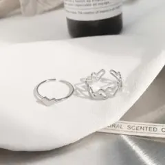 リング レディース ハート 2個セット 指輪 シルバー アクセサリー