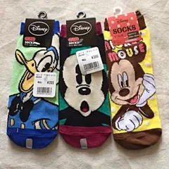 新品 ディズニーソックス 3足 22〜24cmミッキーソックス ドナルド キッズ