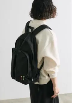 【PEZ(ペッツ)×ear】ミニポシェット付き撥水刺しゅうリュック　ブラック