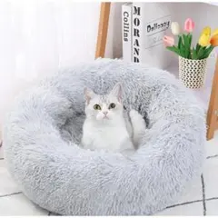 ペットベッド 40cm グレー 洗える 猫 犬 クッション S 暖かい 冬 快適