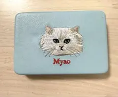 小傷あり【JOliJOli】キャリング刺繍 コンパクトミラーケース　猫　刺繍