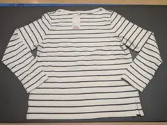 【新品タグ付き】ユニクロ 長袖ボーダーボートネックTシャツ　オフホワイト　S