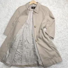 ⭐️カシミヤ100%⭐️ステンカラーコート L ベージュ 金ボタン