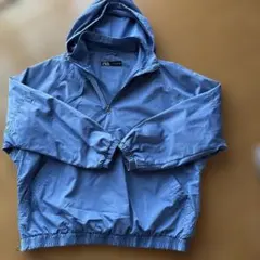 ZARA ハーフジップ アノラックパーカー ブルー XL