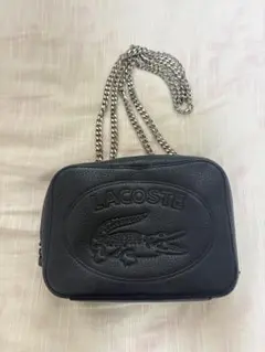美品】ラコステ モノグラム コンビネーションレポーターバッグ 黒