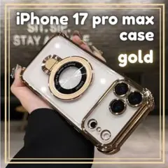 iPhone17 ProMax クリアケース ゴールド マグセーフ 新品