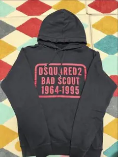 DSQUARED2 パーカー 黒 XL BAD SCOUT プリント