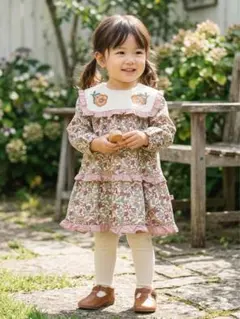 moimolnブロッサムフレアワンピース 100cm（90相当）