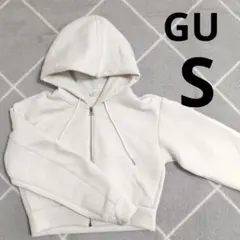 GU ジップアップパーカー ホワイト 白　レディース　S