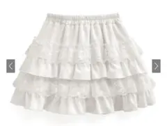 インパン裏地付きレースフリルティアードミニスカート　タグ付き