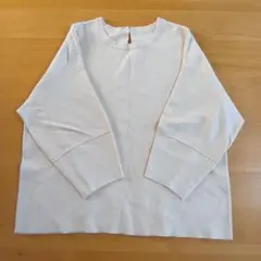 OPAQUE.CLIP 五分袖ニット素材 クリーム色 38/M美品のサムネイル