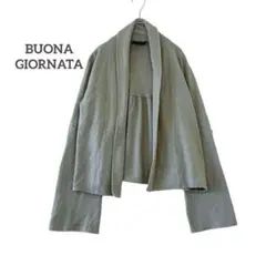 ボナジョルナータ ロールアップ ニットカーディガン 上着 アウター 長袖 M