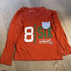 GapKids オレンジ Vネック長袖カットソー 130cm