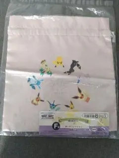 新品未使用　ピカチュウとブイズの巾着ポーチ 　ピンク