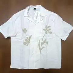 新品未使用Sサイズ AKNOTIC 半袖シャツ ホワイト 花柄刺繍