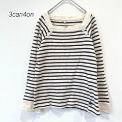 3can4on サンカンシオン Tシャツ ロンT ボーダー 七部袖 カットソー