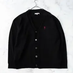 ✨美品✨ポロ　黒カーディガン　赤ポニーL