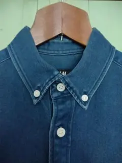 H&M デニムブルー デニム　ボタンダウン 長袖シャツ