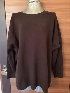 LEPSIM 大きめゆったりニット　ダークブラウン ケープ風　長袖