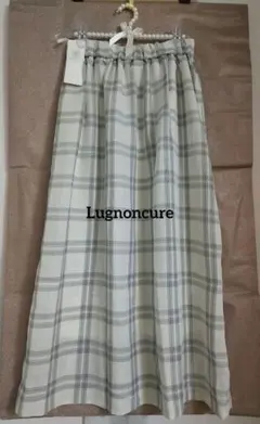 【Lugnoncure】新品タグ付きオフホワイトチェック柄フリーサイズスカート