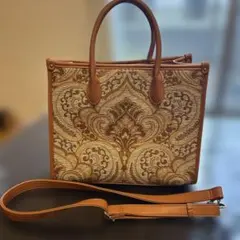 aroco ブラウン系トートバッグ ショルダーストラップ付き