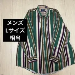 SALMON RIVER ビンテージ　柄シャツ　ストライプシャツ　長袖シャツ